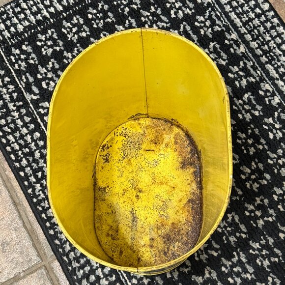 1950's Retro N.C. Color Ware Yellow & White Floral Metal Waste Bin - Picture 16 of 17